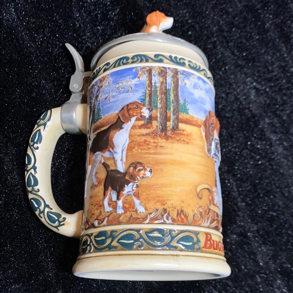 Budweiser Beagle Stein, Budweiser 1995 "Hunters Companion Series" Pewter Lid - Picture 2 of 10